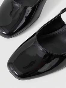 Sleekvia Women Shoes Square Thick Heel Classic High Heels - Black - View 4