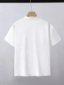 Vacaura 男童休闲简约拼接立领 Polo 衫一件装，面料舒适，款式百搭，适合春、夏、秋季穿着。 - 藍白色 - 查看 2