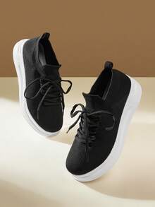 CUCCOO EASI Women's Casual Thick Sole Sneakers, Versatile For Daily Wear - Black - View 5