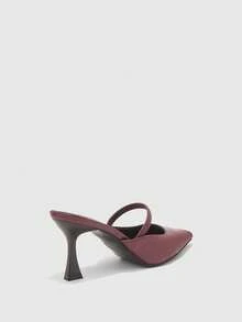 CUCCOO BIZCHIC Women's Fashion Burgundy High-Heeled Shoes, Four-Season Closed Toe Sandals, Thin-Heeled Closed Toe Slippers, New Spring And Summer Buckle Holiday Party Party Closed Toe Shoes, Pointed Outdoor Sexy Thin Belt Women's Cool Spring Shoes - Burgundy - View 9