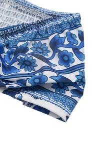 GlowEve Women's Vacation Casual Floral Print Backless Halter Dress - Blue - View 4