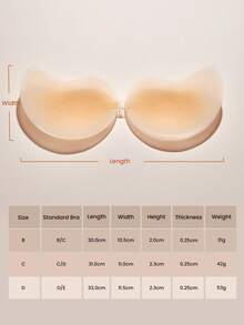 LUVLETTE Plus Reusable Sticky Self-Adhesive Backless Strapless Perforated No-Show Silicone Lift-Air Up Bra - Ginger - View 10