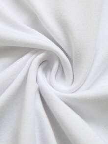 Franclia Elegant And Slim V-Neck Short-Sleeved One-Sided Drawstring Knitted White Spring And Summer Women's White T-Shirt Women's Casual T-Shirt Women's Elegant T-Shirt Women's White T-Shirt Women's Commuting Wear Women's Outing T-Shirt Women's Casual Vacation T-Shirt Women's Spring And Summer T-Shirt - White - View 6