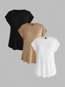 Modmama 3件套孕妇圆领休闲百搭日常穿T恤 - 彩色 - 查看 14