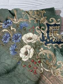 EMERY ROSE 大码女装日常休闲度假V领小飞袖假日风夏季优雅欧式复古碎花宽松衬衫女装夏季服装女装度假服装 - 綠色 - 查看 4