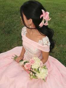 女士中长连衣裙，毕业典礼，女教师服装，教师连衣裙 - 粉色 - 查看 3