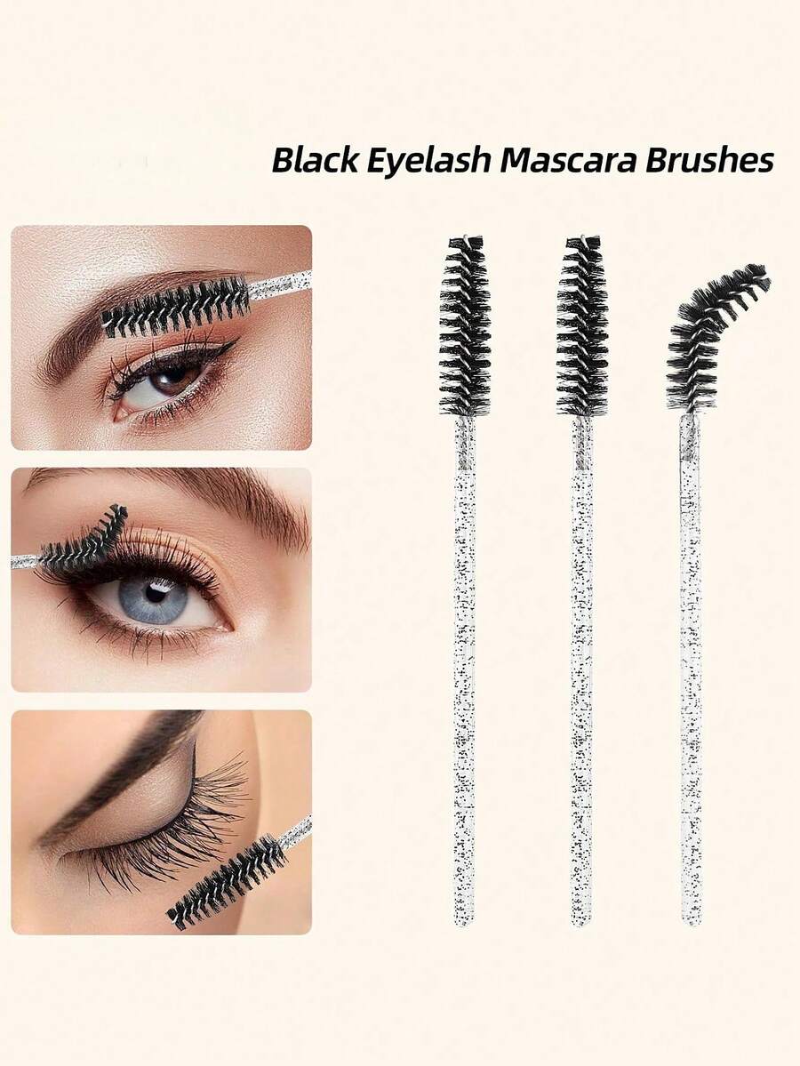 睫毛嫁接套装一次性微型棉签刷，含睫毛刷、唇刷、睫毛膏刷头，睫毛嫁接套装美妆棒套装（黑色）_ 美容及个人护理 - 彩色 - 查看 1