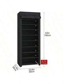 10 Layer Shoe Rack, 9 Compartments With Dust Cover, Shoe Rack Storage And Organization Rack - Multicolor - View 9