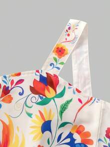 Sparklyn Tween Girl' Elegant Floral Print Sleeveless Dress - Multicolor - View 5