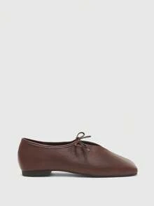 CUCCOO BIZCHIC 法式复古方头高帮系带女鞋春季新款真皮厚跟奶奶鞋通勤百搭小皮鞋 - 棕色 - 查看 8