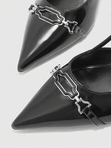 CUCCOO BIZCHIC Sandalias de tacón alto versátiles con talón grueso para damas - Negro - Ver 5