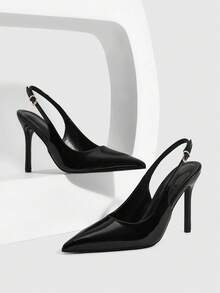 CUCCOO SZL Giày cao gót mũi nhọn thanh lịch, thời trang dành cho nữ - màu đen - Xem 2