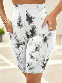 SHEIN Lady Quần legging cạp cao nhuộm tie-dye dành cho nữ - Nhiều màu - Xem 5