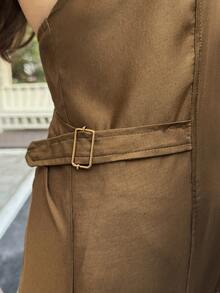 Solivie 女士春夏露背收腰露背上衣，百搭优雅，适合外出、通勤和度假 - 卡其色 - 查看 8