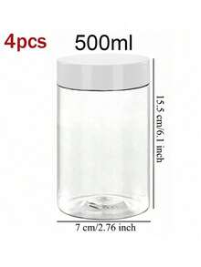 Bộ 4 chai nhựa đựng đồ đường kính 7cm có nắp đậy - Chai đựng sơn, hộp đựng kem dưỡng da & mặt nạ, hũ đựng kem dưỡng mắt & kem dưỡng da mặt, chai mẫu PET miệng rộng trong suốt, hộp đựng mỹ phẩm có thể tái sử dụng. - trắng - Xem 12