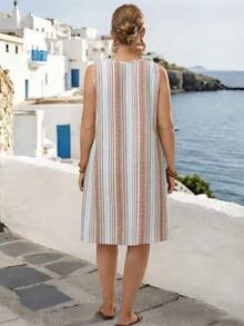 Parysyn 女士大码梭织休闲夏季连衣裙 - 彩色 - 查看 2