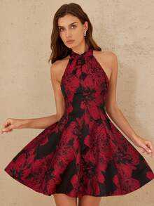 Aveloria Rosie New Stylish Design Casual French Retro Jacquard Sleeveless Midi Dress - Multicolor - View 3