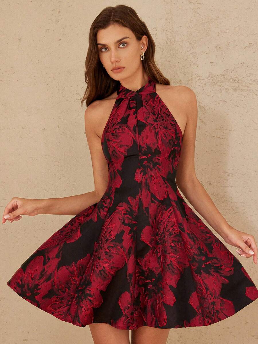 Aveloria Rosie 新款时尚休闲法式复古提花无袖中长连衣裙 - 彩色 - 查看 1