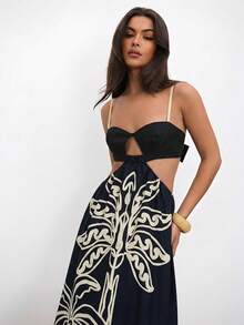 Aloruh Women's Fashionable Backless Camisole Maxi Dress, Summer - Multicolor - View 7