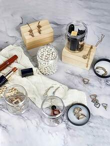 Bộ 4 chai nhựa đựng đồ đường kính 7cm có nắp đậy - Chai đựng sơn, hộp đựng kem dưỡng da & mặt nạ, hũ đựng kem dưỡng mắt & kem dưỡng da mặt, chai mẫu PET miệng rộng trong suốt, hộp đựng mỹ phẩm có thể tái sử dụng. - trắng - Xem 2