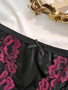 女士优雅性感蕾丝拼接内裤 - 彩色 - 查看 8