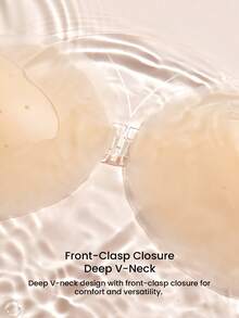 LUVLETTE Reusable Sticky Self-Adhesive Backless Strapless Perforated No-Show Silicone Lift-Air Up Bra-Vanilla - Vanilla - View 8