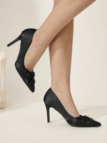CUCCOO CHICEST Women's Shoes Are Fashionable And Versatile, Elegant Black Bow High Heels, Spring And Summer Shoes. - Black - View 8