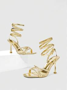 CUCCOO SZL Women's Fashion High Heel Shoes - Gold - View 3