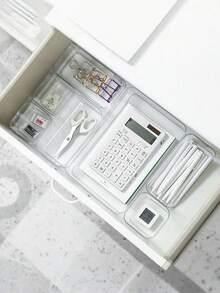 4/7/12pcs Transparent Drawer Storage Box, Cosmetic Storage Box, Desktop Divider Storage Box, Suitable For Cosmetics, Office Supplies And Sundries, Summer Gift Storage Box For Women. - Clear - View 5