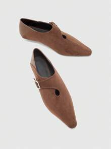 CUCCOO BIZCHIC French Retro Square Toe High Vamp Lace-Up Shoes Women's Spring New Leather Thick Heel Grandma Shoes Commuting Versatile Small Leather Shoes Spring Shoes - Coffee Brown - View 10