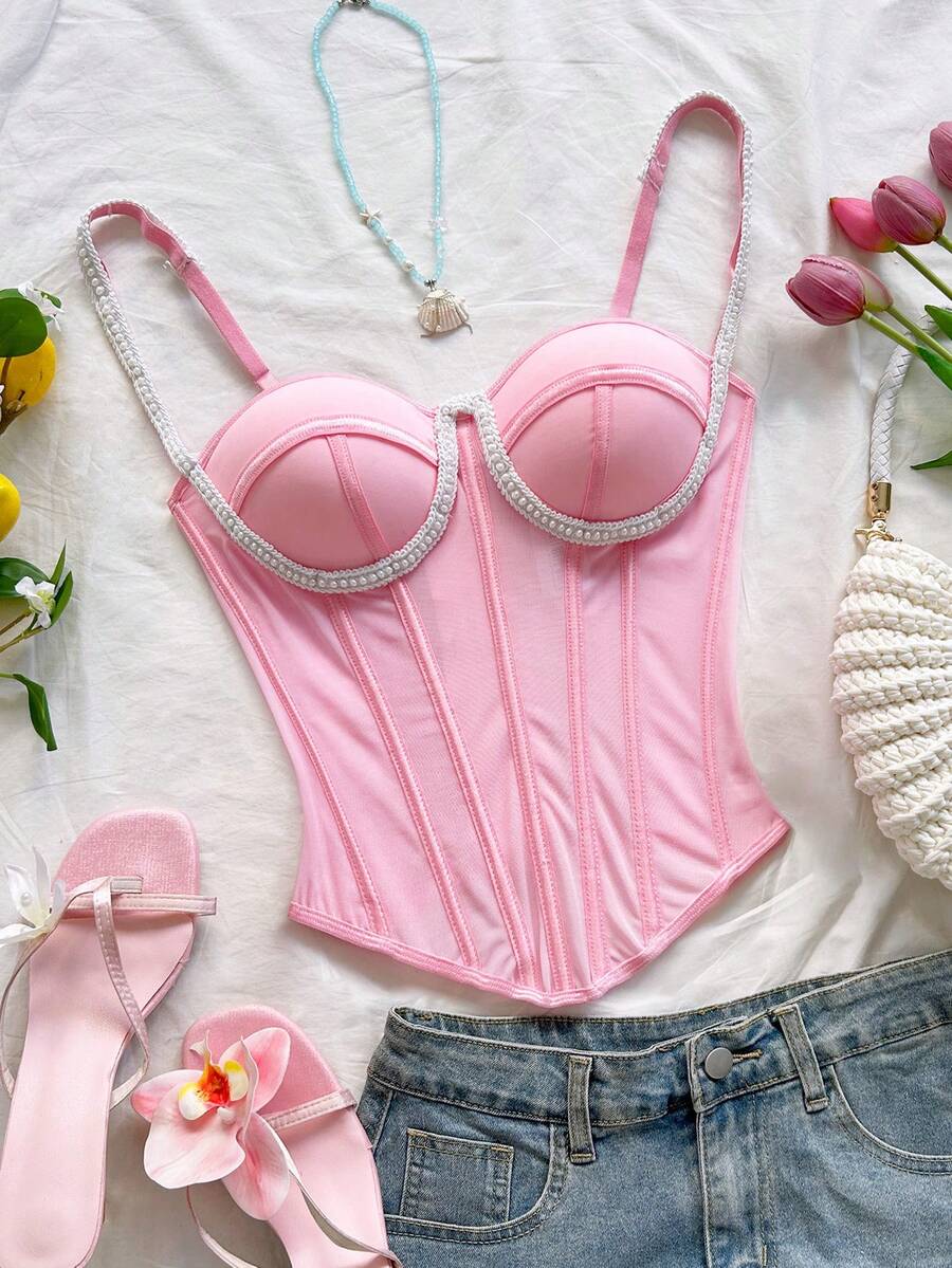 Soleia Women Tank Tops & Camis - Baby Pink - View 1