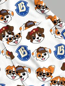 TaskEZ Women's V-Neck Allover Print Casual Minimalist Scrub Short Sleeve Top - Multicolor - View 5