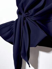 EMERY ROSE Women's Tie Bow Blouse And Straight Leg Pants 2 Pieces Set - Multicolor - View 2