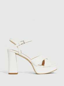 CUCCOO SZL Sexy Nightclub Simple And Generous Fashion Versatile Casual Workplace Commuter Women High Heels Sandals Spring Shoes Prom Heels Summer Shoes - White - View 4