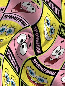 SpongeBob SquarePants | SHEIN 女士字母卡通印花修身吊带背心，夏季 - 白色 - 查看 6