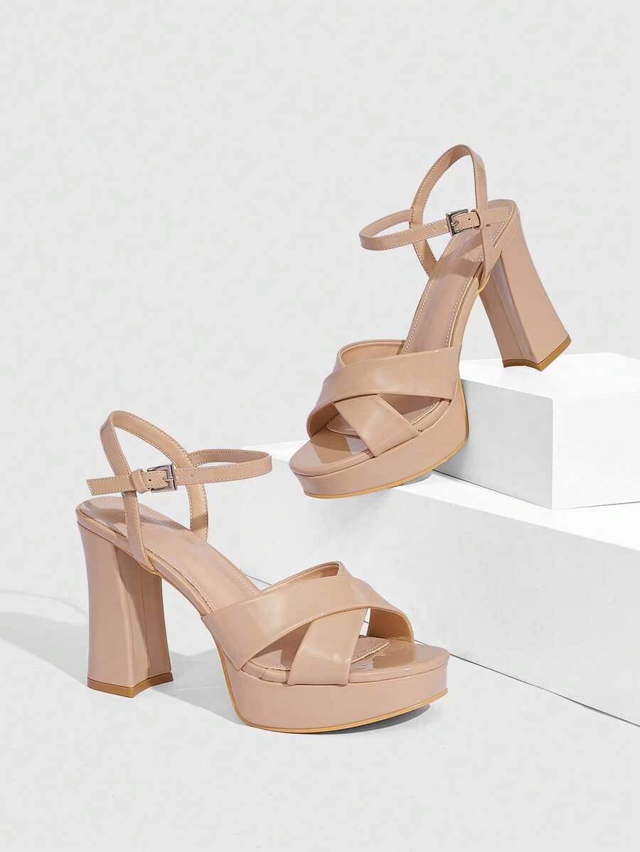 CUCCOO SZL Giày sandal cao gót nữ gợi cảm, đơn giản và thanh lịch, phù hợp cho hộp đêm, công sở và đi làm. - Màu be - Xem 1