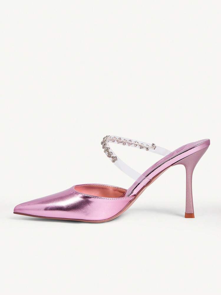 CUCCOO CHICEST Women's Pointed Toe Rhinestone Decor Daily Versatile Fashion High Heels Summer Shoes Wedding Shoes Bride Shoes
