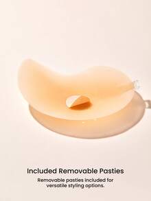 LUVLETTE Plus Reusable Sticky Self-Adhesive Backless Strapless Perforated No-Show Silicone Lift-Air Up Bra - Ginger - View 7