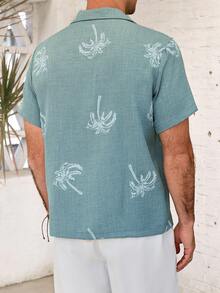 VENTUSAIL Áo sơ mi nam tay ngắn in họa tiết, cài cúc phía trước, kiểu dáng thường ngày, thích hợp cho mùa hè. - Nhiều màu - Xem 2