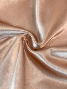 Franclia 女士春夏时尚深V领弹力缎面褶皱修身性感露背不对称短袖T恤 - 香檳色 - 查看 6