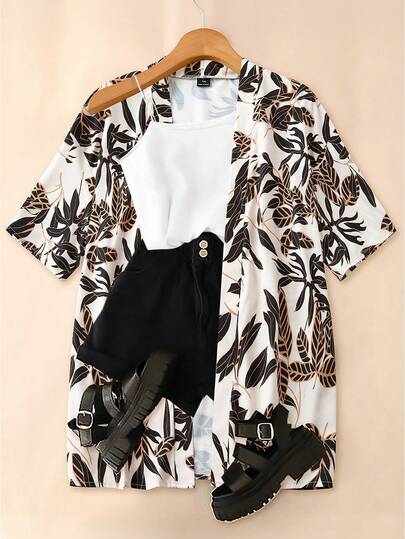 GlowEve CURVE 大码印花短袖短裤两件套