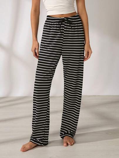 Athîral 2pcs Women's Casual Striped Pajama Bottoms