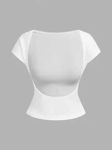 SHEIN EZwear 女士多色露背针织T恤，多件装 - 彩色 - 查看 4