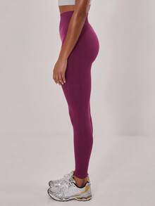 Musera Sport Quần legging không đường may, cạp chun, thích hợp cho kỳ nghỉ hè ở Ibiza, đi biển, chơi Padel, Tennis, Pickleball, tập gym, thể dục mùa thu đông. - Màu đỏ tím - Xem 3