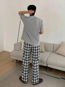 DAZY 灰色T恤搭配男士休閒居家服套裝，春夏睡衣 - 彩色 - 查看 2