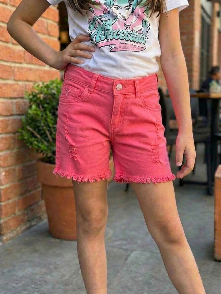 Short para niña temporada de primavera - Rosa - Ver 1