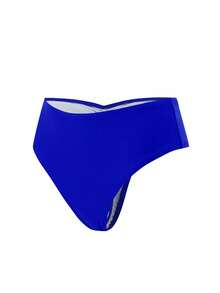 Swim Basics Quần bikini xếp ly màu trơn dành cho nữ, thích hợp cho bãi biển và kỳ nghỉ. - Xanh đậm - Xem 3