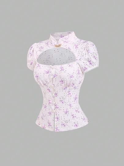 Sweetra Women's Y2K Sexy Chinese Style Vacation Versatile Blouse