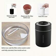 Mini Humidifier | 2 Mode Portable Mist Humidifier | Colorful LED Night Light | Quiet Operation Air Humidifier | Scheduled Auto-Shut Off Desktop Humidifier - Multicolor - View 7