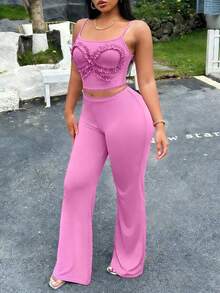 Zyxie 女士无袖针织两件套，加长款 - 玫紅色 - 查看 3